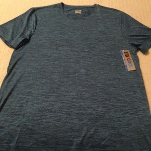 32° cool lightweight aqua black heather pull over T-shirt size L. NWT